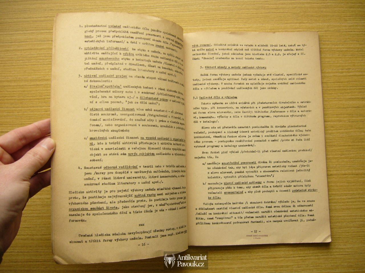 Milan Bartoš - Přehled hlavních forem výchovy uměním v mimoškolní výchově dospělých | 1966